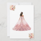 Elegante roze Sweet 16 Fancy jurken Kaart (Achterkant)