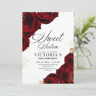 Elegante Roze Sweet Sixteen Verjaardagsfeest  Kaart