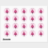 Elegante Roze Taart Bedankt Ronde Sticker (Vel)