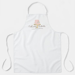 Elegante Roze Taart met Bloemen Schort