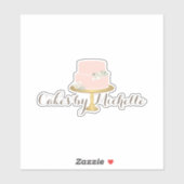 Elegante Roze Taart met Bloemen Sticker (Vel)