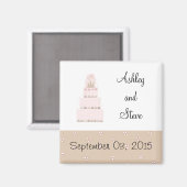 Elegante Roze Taart Save the Date Magneet (Voorkant / Achterkant)