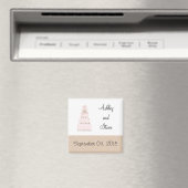 Elegante Roze Taart Save the Date Magneet (Insitu (Vaatwasser))