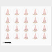 Elegante Roze Taart Save the Date Ronde Sticker (Vel)