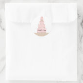 Elegante Roze Taart Save the Date Ronde Sticker (Tas)