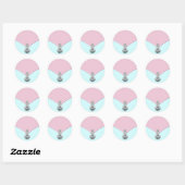 Elegante Roze Teal Blauwe Diamant Stickers (Vel)