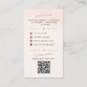 Elegante Roze Thuisbakkerij QR Code Visitekaartje (Achterkant)