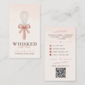 Elegante Roze Thuisbakkerij QR Code Visitekaartje (Voorkant / Achterkant)