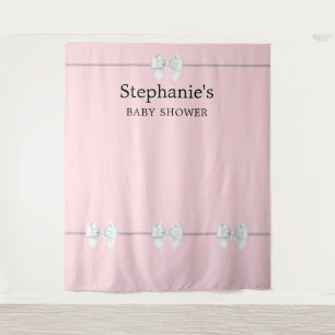 Elegante Roze Tiffany Baby shower teken achtergron Wandkleed