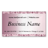 Elegante roze Toermalijn Damask Magnetisch Visitekaartje (Voorkant)