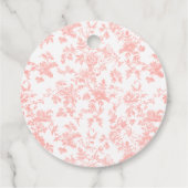 Elegante Roze Toile Bloem Bruiloft Brunch Bedankjes Labels (Achterkant)