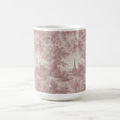 Elegante roze Toile de Jouy Franse Country Scene Koffiemok (Center)