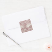 Elegante roze Toile de Jouy Franse Country Scene Vierkante Sticker (Envelop)