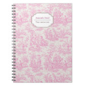 Elegante  roze toile de jouy klein notitieboek (Voorkant)