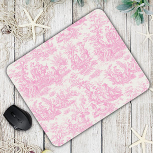 Elegante  roze toile de jouy muismat