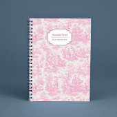 Elegante  roze toile de jouy notitieboek