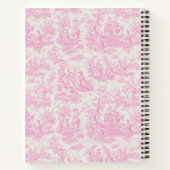 Elegante  roze toile de jouy notitieboek (Achterkant)