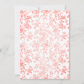 Elegante Roze Toile Floral Vrijgezellenfeest Brunc Kaart (Achterkant)
