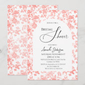 Elegante Roze Toile Floral Vrijgezellenfeest Brunc Kaart (Voorkant / Achterkant)