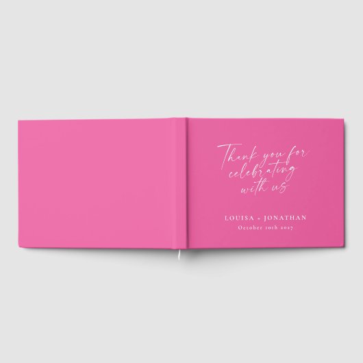 Elegante Roze Trendy Script Aangepaste Dank Je Gastenboek (Volledig)