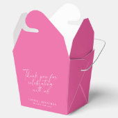 Elegante Roze Trendy Script Custom Bedankt Bedankdoosjes (Geopend)