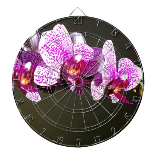 Elegante roze tropische bloemen orchideeën dartbord (Voorkant)