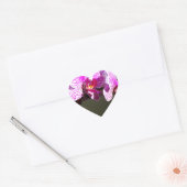 Elegante roze tropische bloemen orchideeën hart sticker (Envelop)