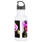 Elegante roze tropische bloemen orchideeën waterfles  (Achterkant)