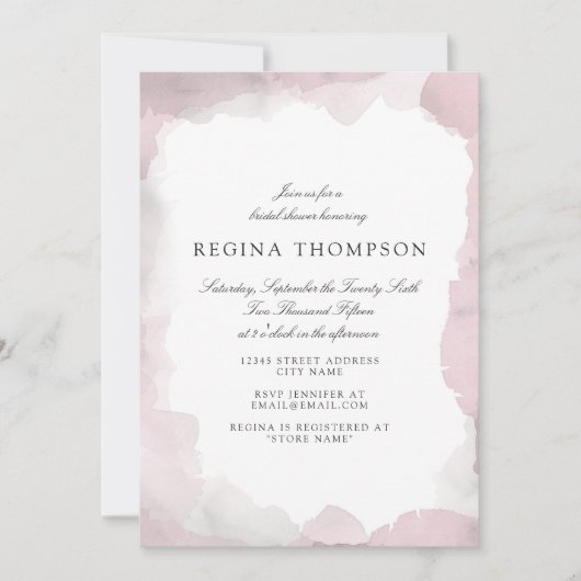 Elegante Roze Trouw Uitnodiging (Voorkant)