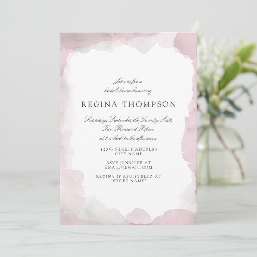 Elegante Roze Trouw Uitnodiging (Staand voorkant)