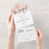 Elegante Roze Trouw Uitnodiging Alles In Eén (Afscheurbaar)