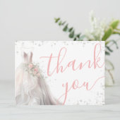 Elegante Roze Trouwjurk Bruidsmeisjesfeest Bedankkaart (Staand voorkant)