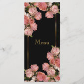 Elegante Roze Trouwrozen - Menu (Voorkant)