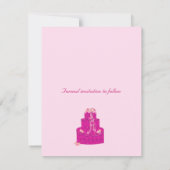 Elegante Roze Trouwtaart Save the Date (Achterkant)