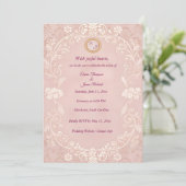 Elegante Roze Trouwuitnodiging Save The Date (Staand voorkant)