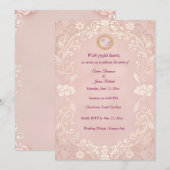 Elegante Roze Trouwuitnodiging Save The Date (Voorkant / Achterkant)