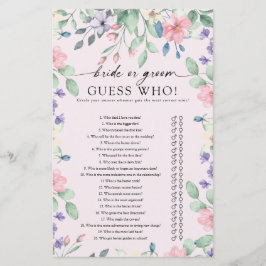 Elegante Roze Tuin Bloem Vrijgezellenfeest Game