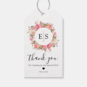 Elegante roze tuin bloemenbruiloft gunst cadeaulabel (Voorkant)