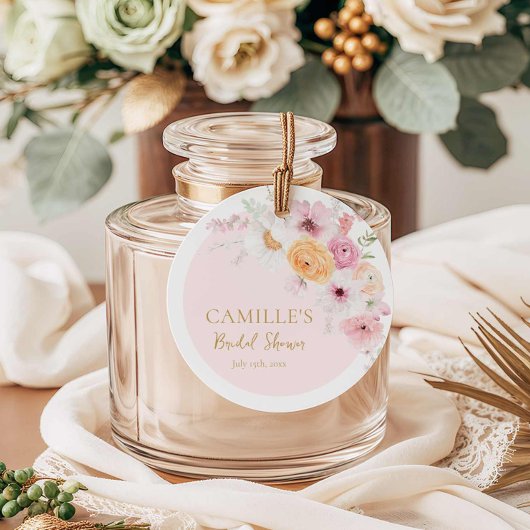 Elegante Roze Tuin Bruiloft Feest Bedankjes Labels