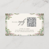 Elegante Roze Tuin Bruiloft QR code RSVP Kaart (Voorkant)