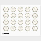 Elegante Roze Tuin Bruiloft Ronde Sticker (Vel)