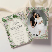 Elegante Roze Tuin Bruiloft Save The Date