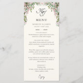 Elegante Roze Tuin Bruiloftsmenu Menu (Voorkant)