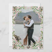 Elegante Roze Tuin Foto Save The Date  (Achterkant)