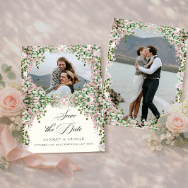 Elegante Roze Tuin Foto Save The Date