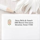 Elegante Roze Tuin Trouwadres Etiket (Insitu)