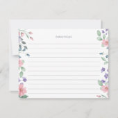 Elegante roze tuinbloem | Recept Kaarten (Achterkant)