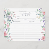 Elegante roze tuinbloem | Recept Kaarten (Voorkant / Achterkant)