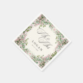 Elegante Roze Tuinbruiloft Servet (Hoek)