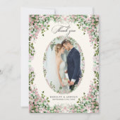 Elegante Roze Tuinfoto Bedankkaart (Voorkant)